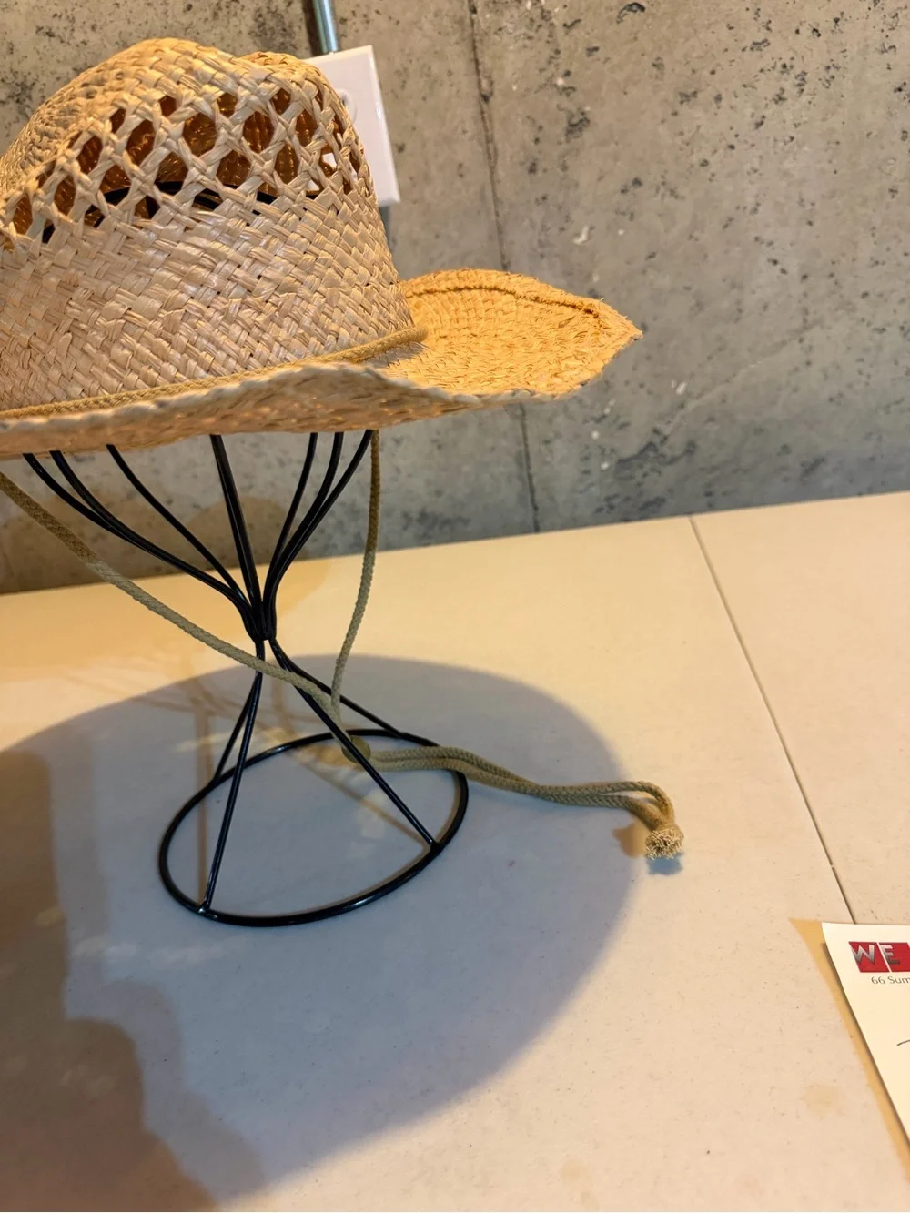 Straw Sun Hat with Chin Cord - Natural